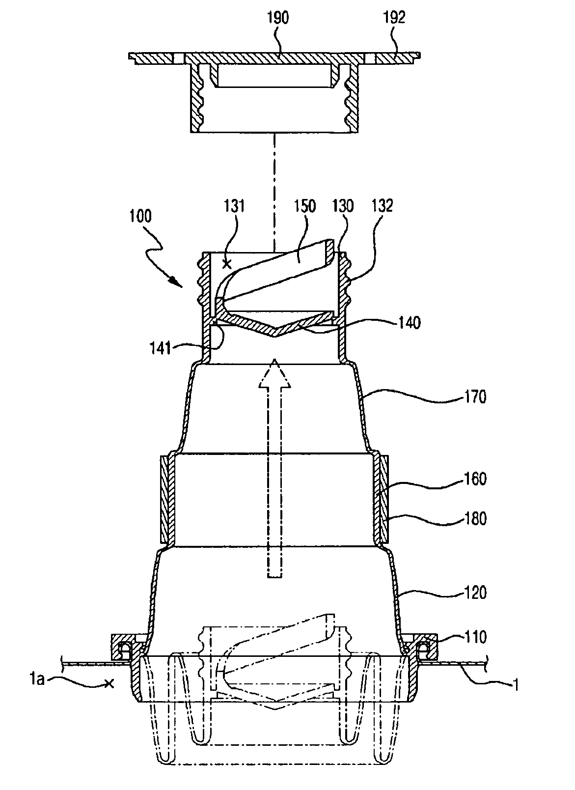 Spout cap having two steps type straw part