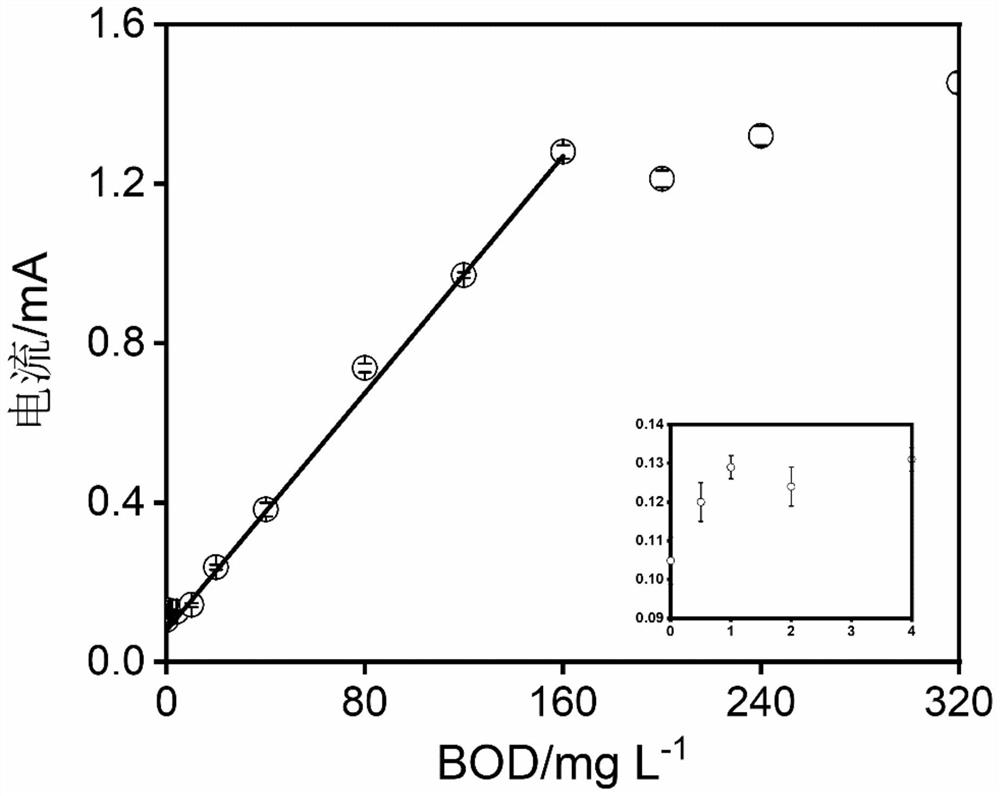 A bioelectrochemical method for real-time in situ detection of BOD in organic wastewater