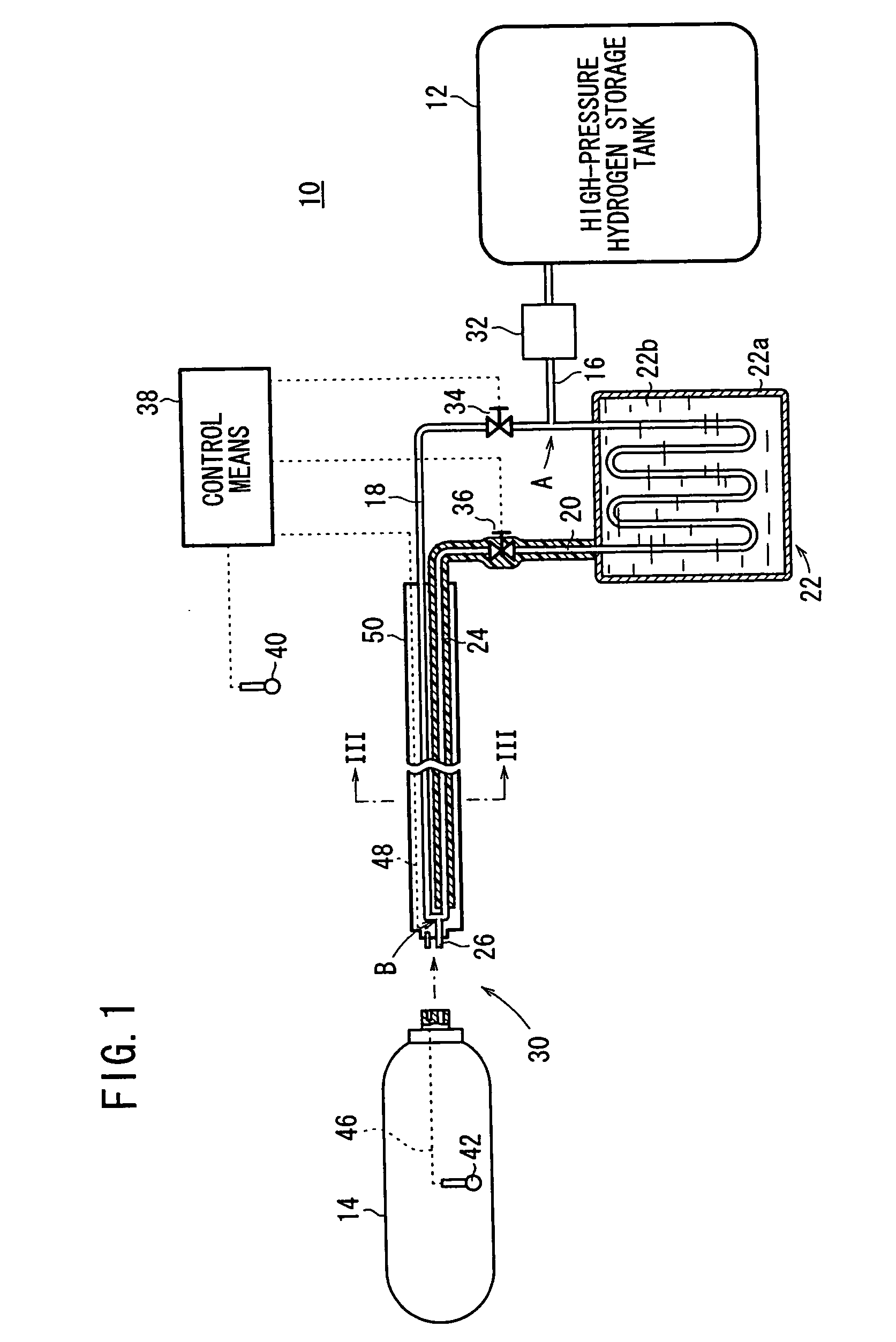Apparatus for and method of filling hydrogen tank with hydrogen