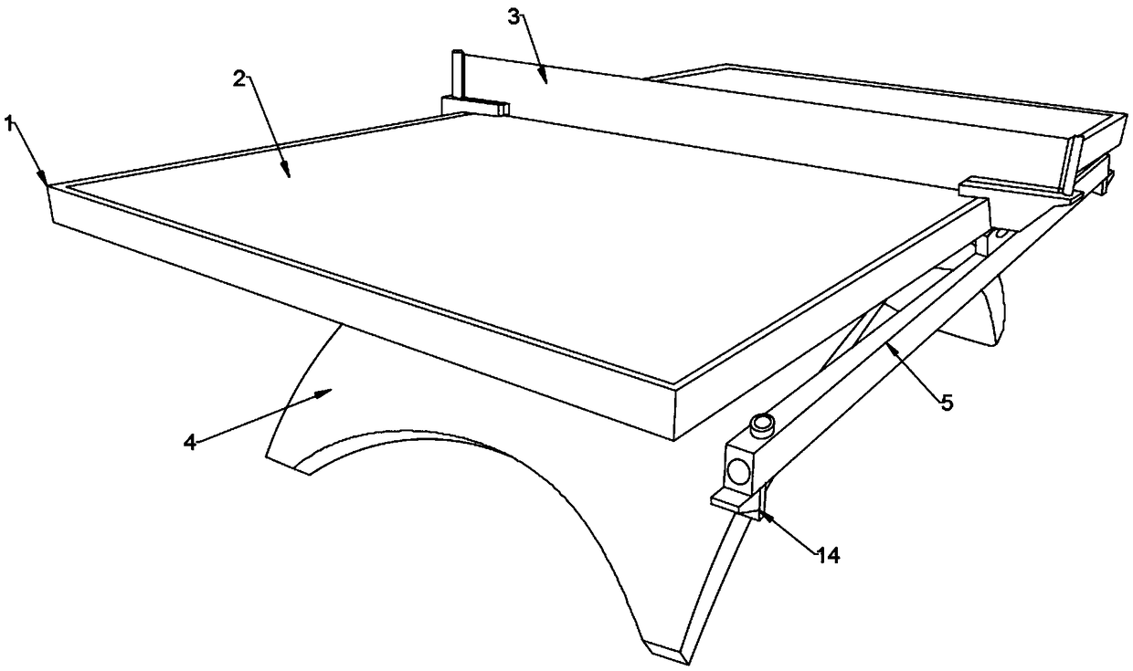 A table tennis table with a table tennis ball storage device