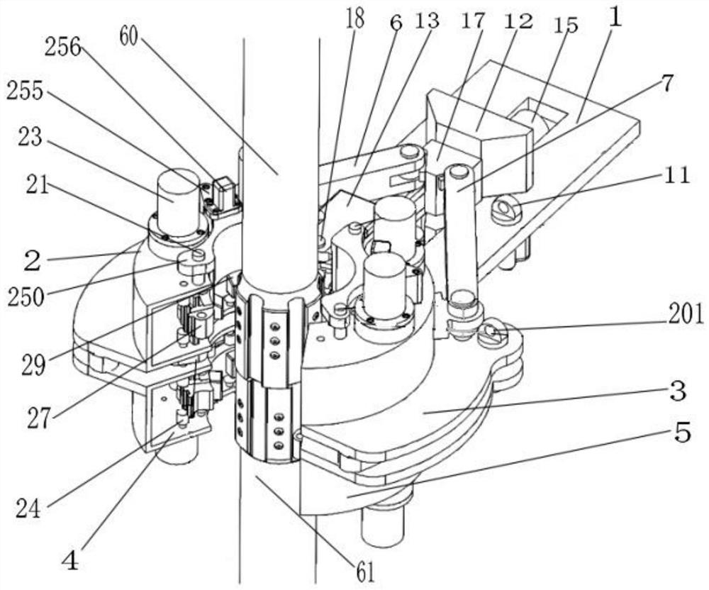 A self-balancing continuous unscrewing and unloading drill pipe threading device