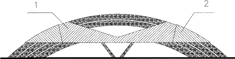 Retractable gymnasium roof with ultra large curved space and control method thereof