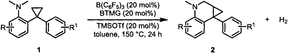 Method for synthesizing tetrahydroquinoline compounds by taking inert cyclopropane as raw material