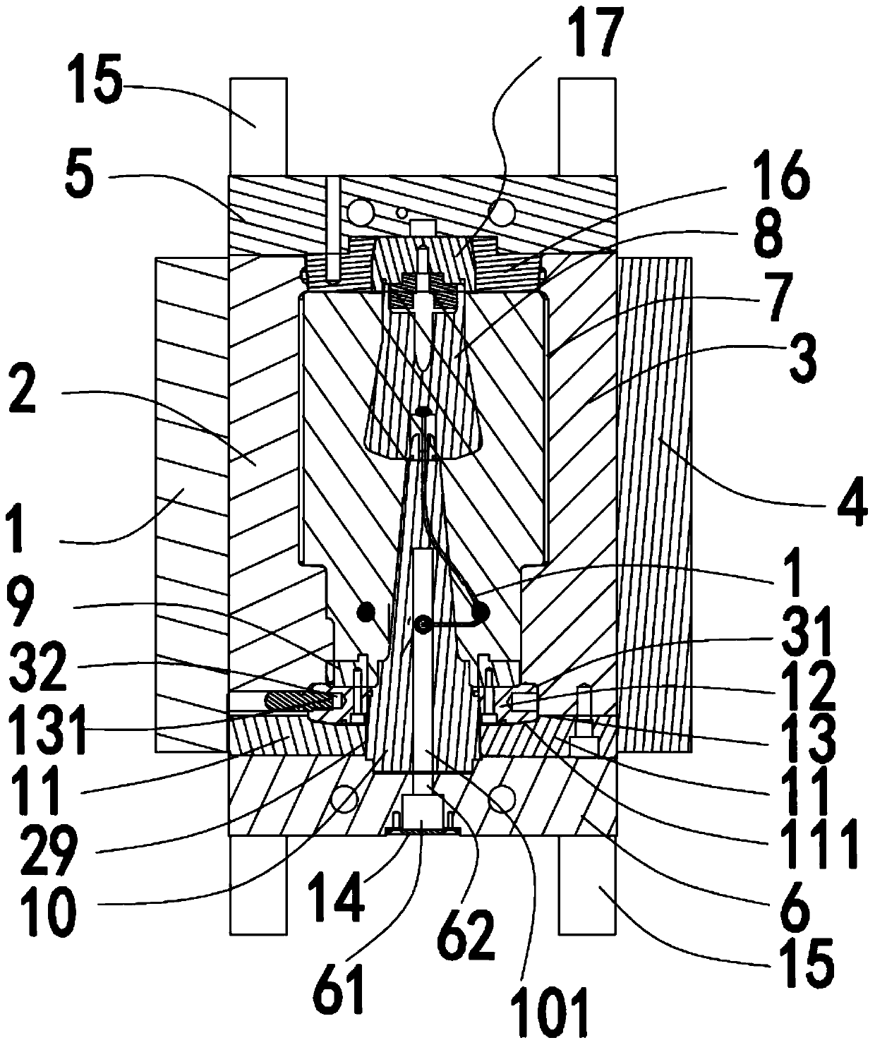 High-voltage probe precision injection molding mold applied to X-ray equipment