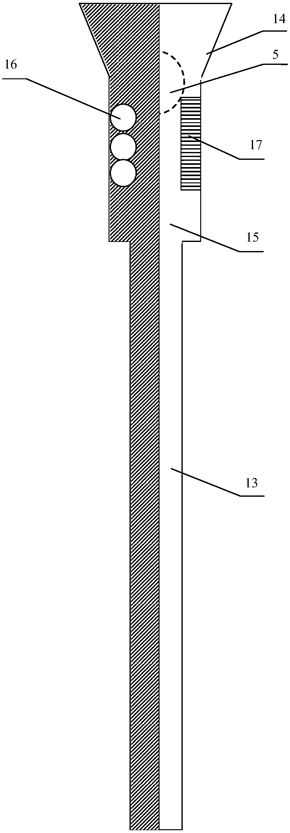 Large-span well segmented hydraulic impact fracturing pipe column and implementing method thereof