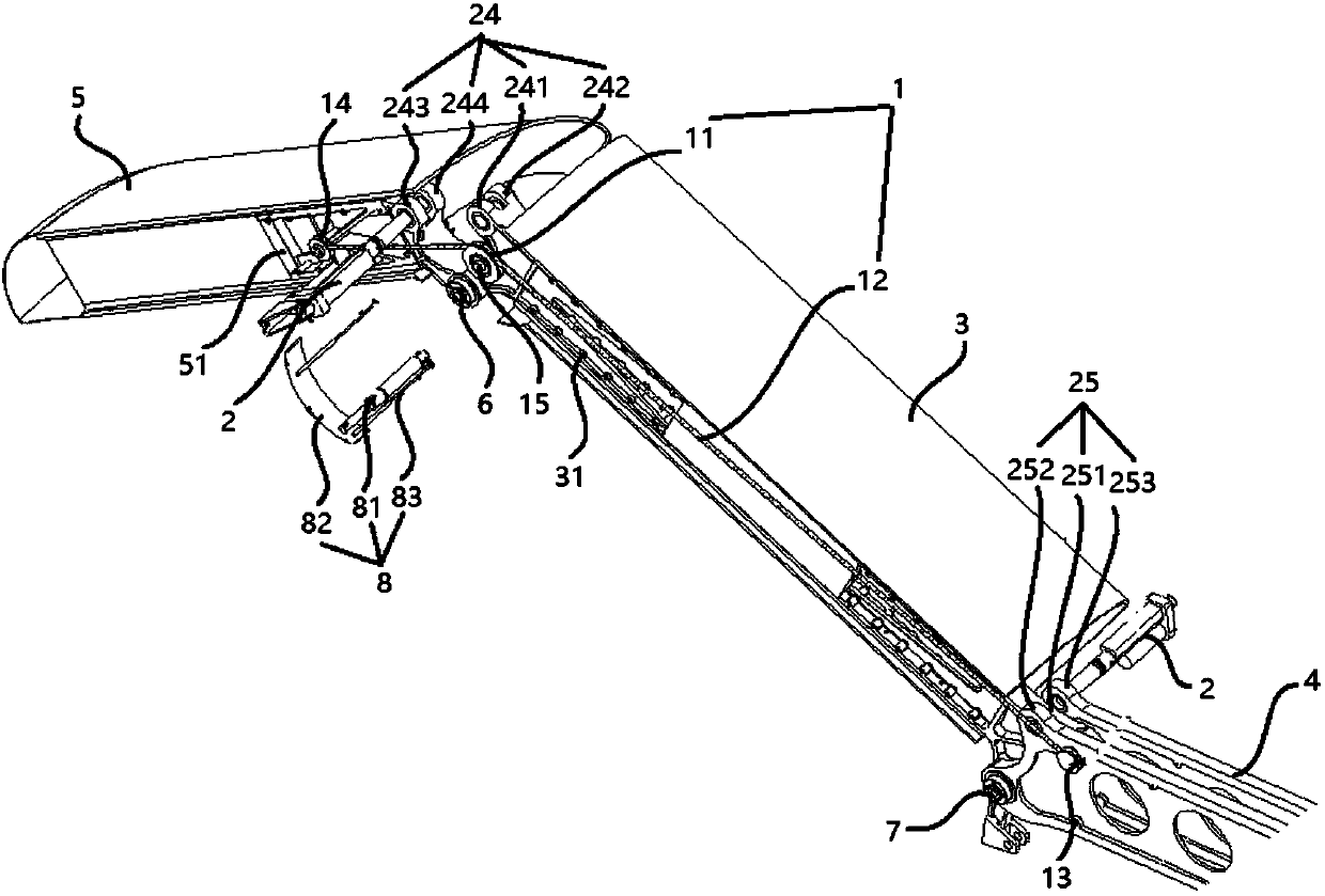 Flying automobile wing contraction-release system