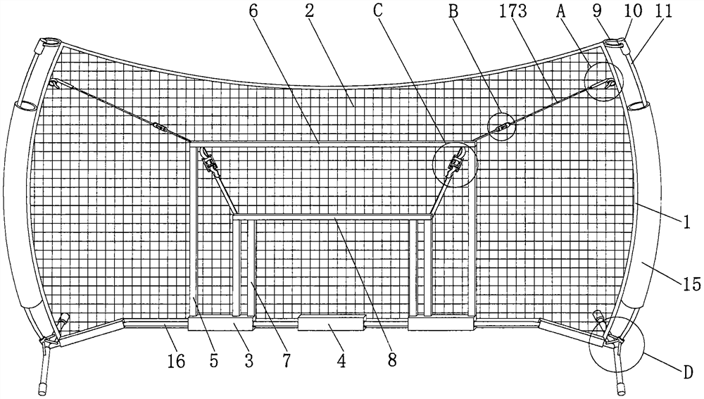 Hockey blocking net convenient to store, disassemble and assemble and provided with goal