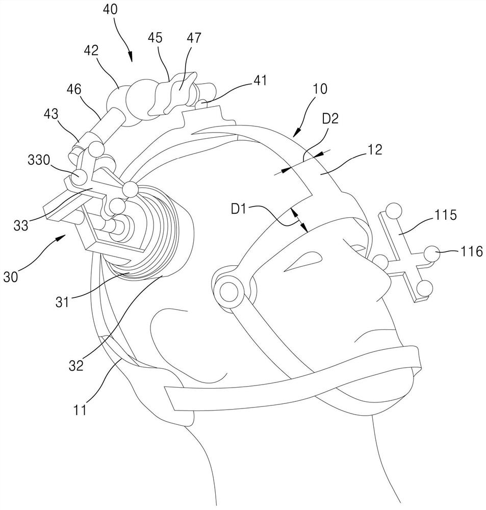 Medical head device and transcranial ultrasonic transmission device including medical head device