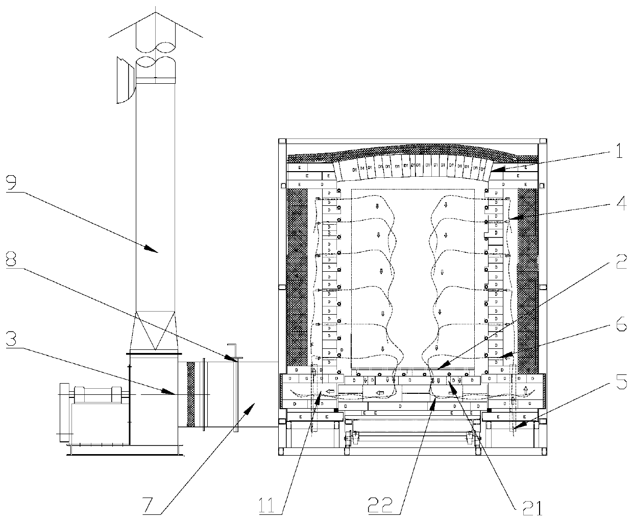 Equipment with automatic novel cooling mode for low-temperature glaze firing product