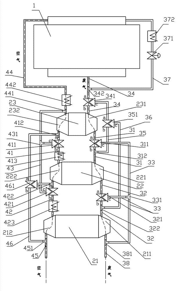 Level-variable turbocharging system and engine with same