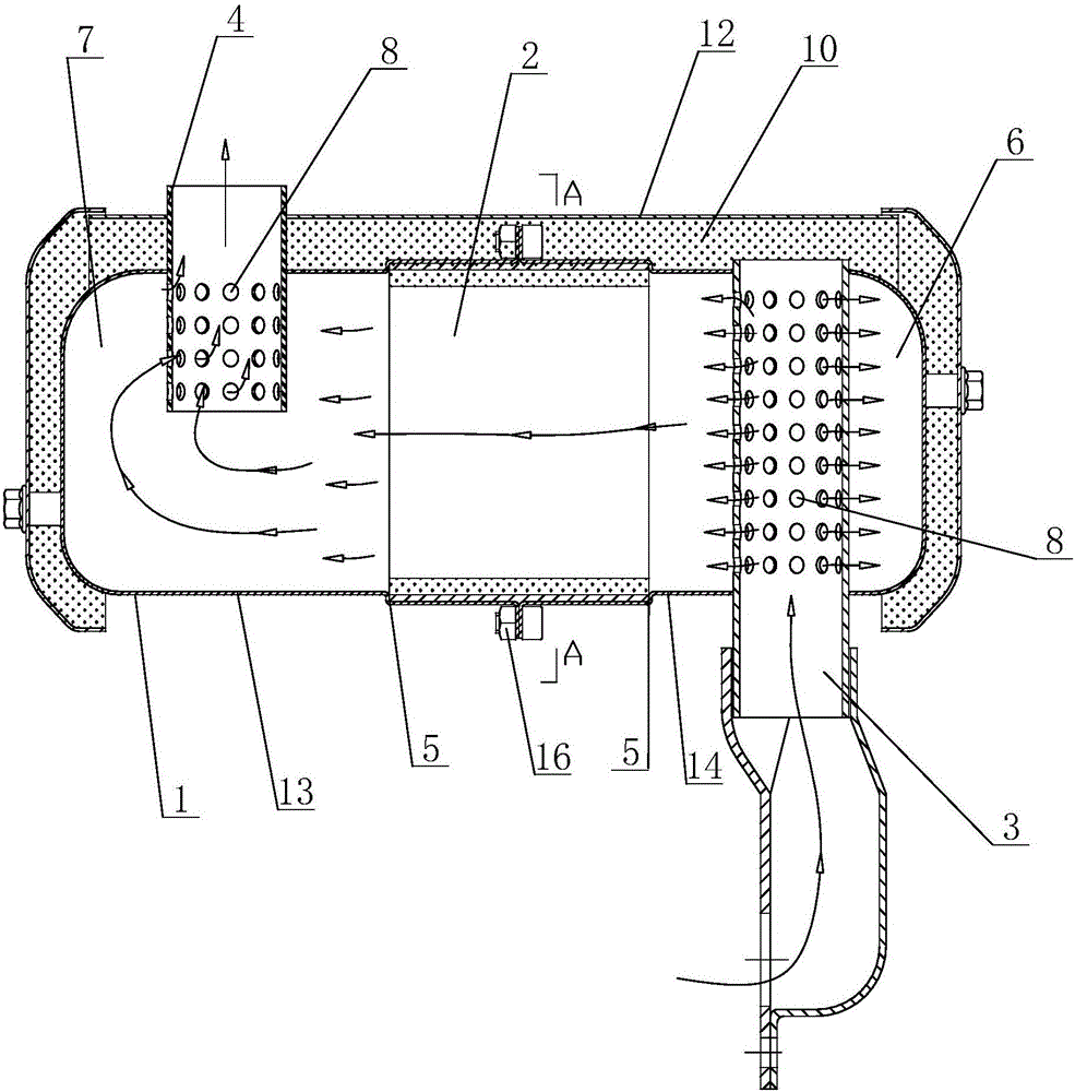 Engine exhaust device being convenient to maintain and engine