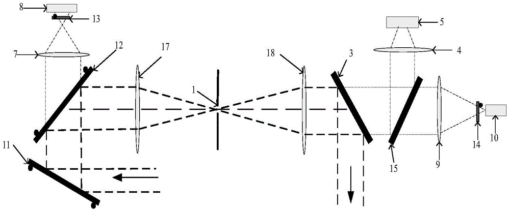 Large-aperture light beam collimating and measuring device