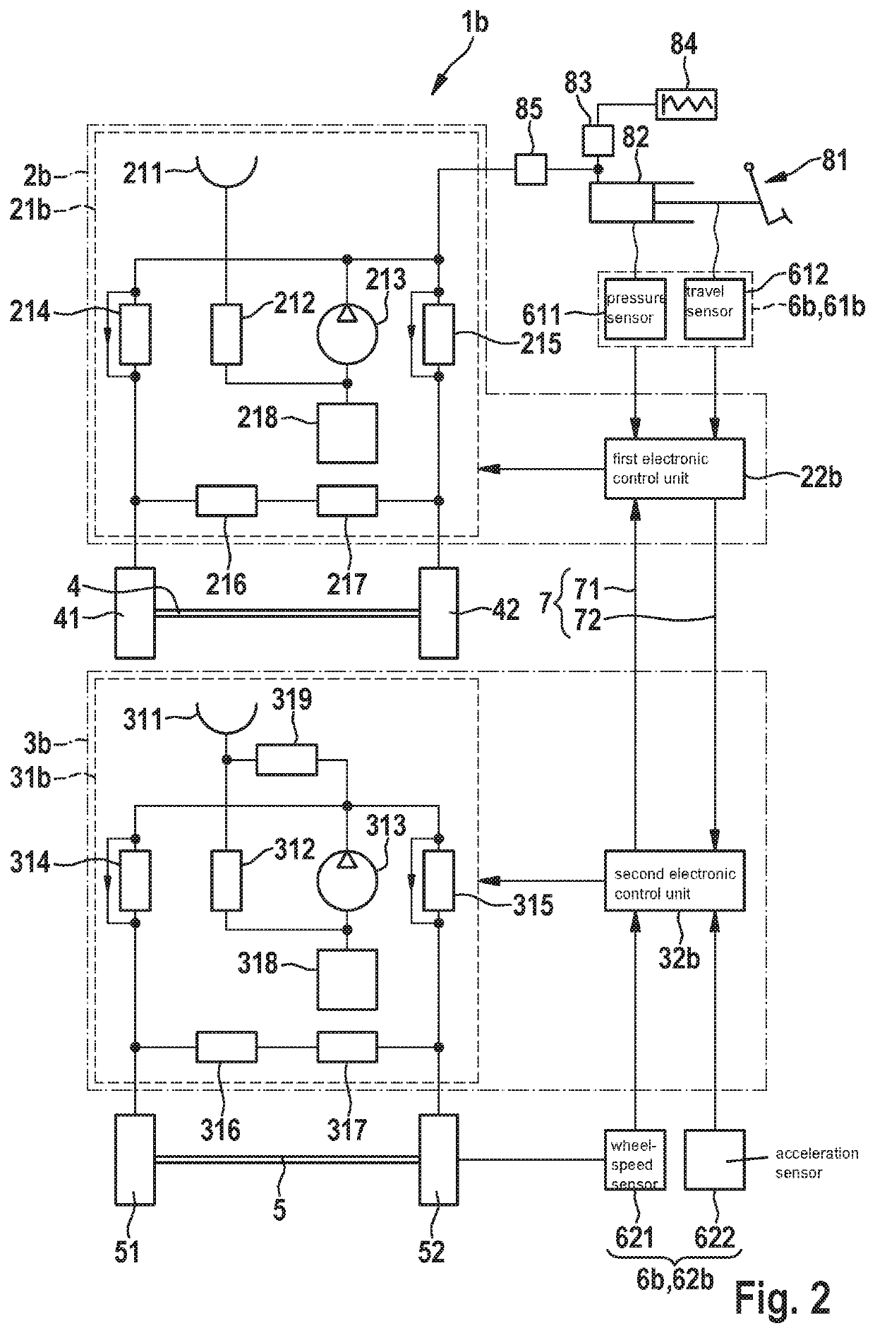 Brake system and method for braking a motor vehicle