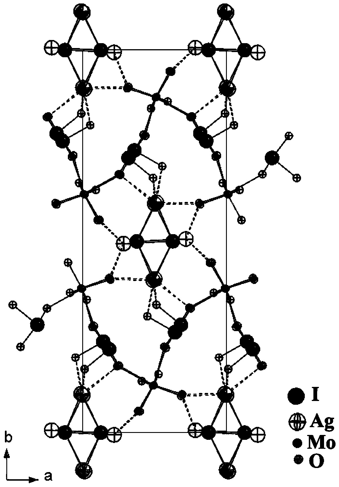 A kind of polar structure crystal material ag  <sub>3</sub> i[(moo  <sub>3</sub> )  <sub>2</sub> (io  <sub>3</sub> )  <sub>2</sub> ] and its preparation method and use