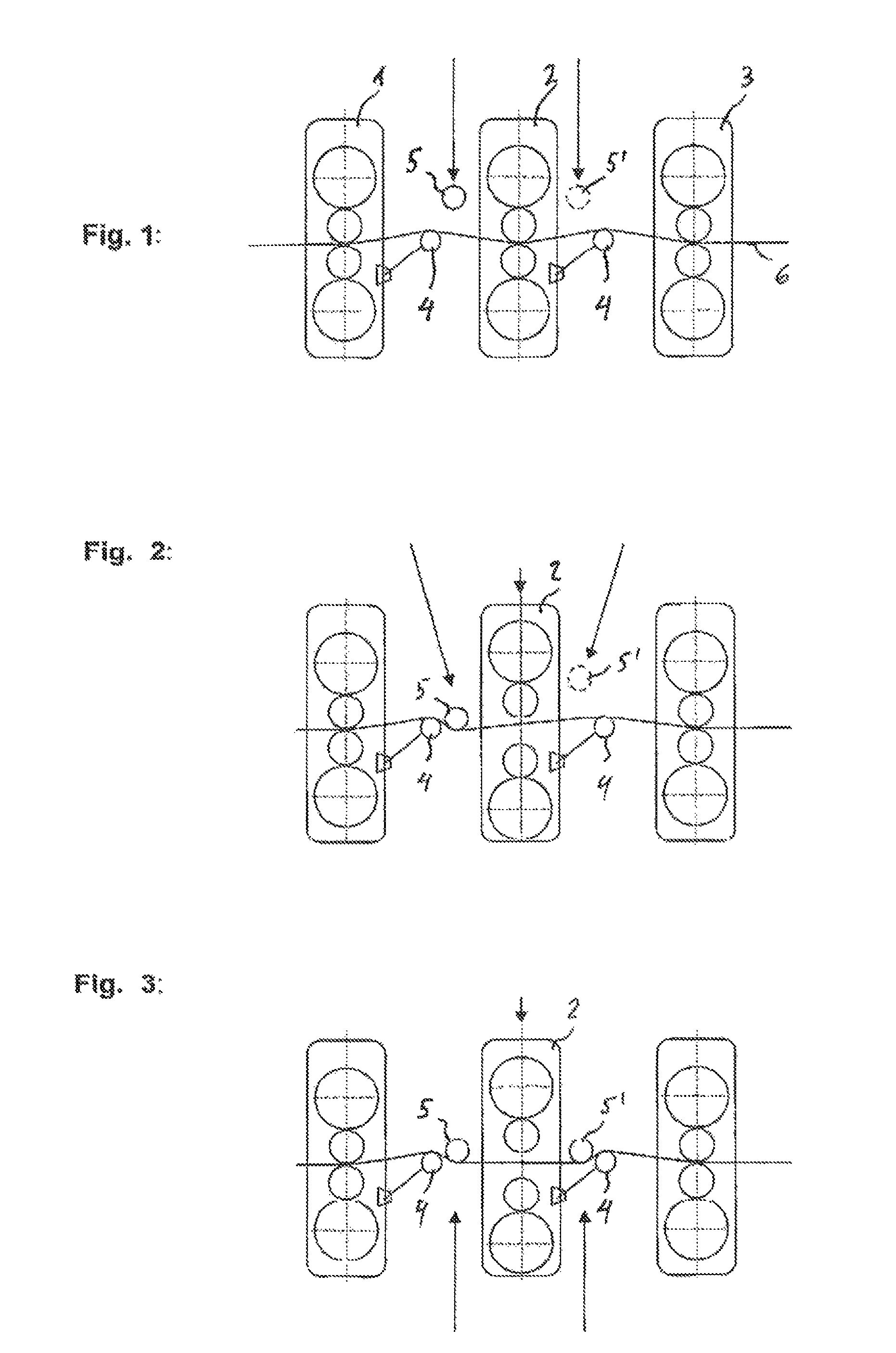 Method for the flying changing of working rolls in continuous casting and rolling installations and hot strip rolling mills using a hold-down roller