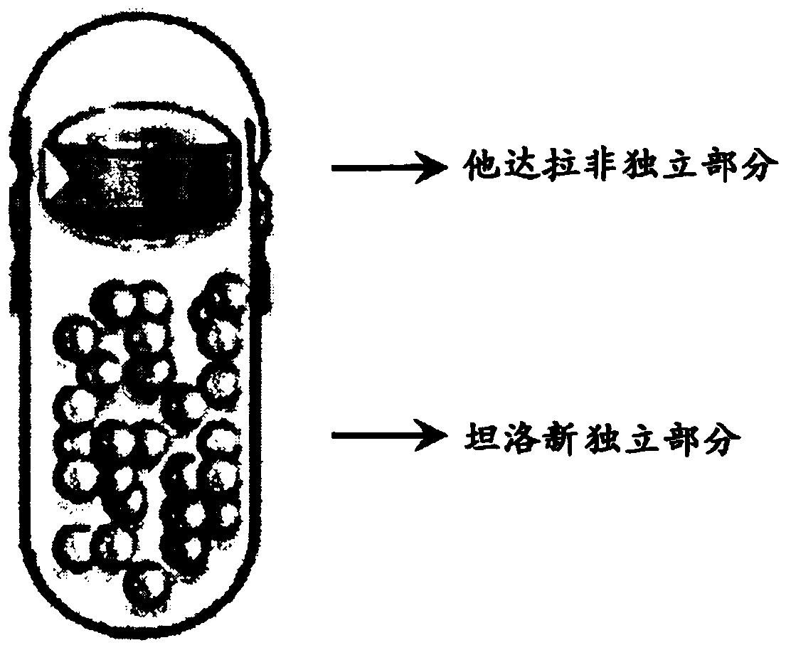 Drug capsule compound preparation containing tadalafil and tamsulosin