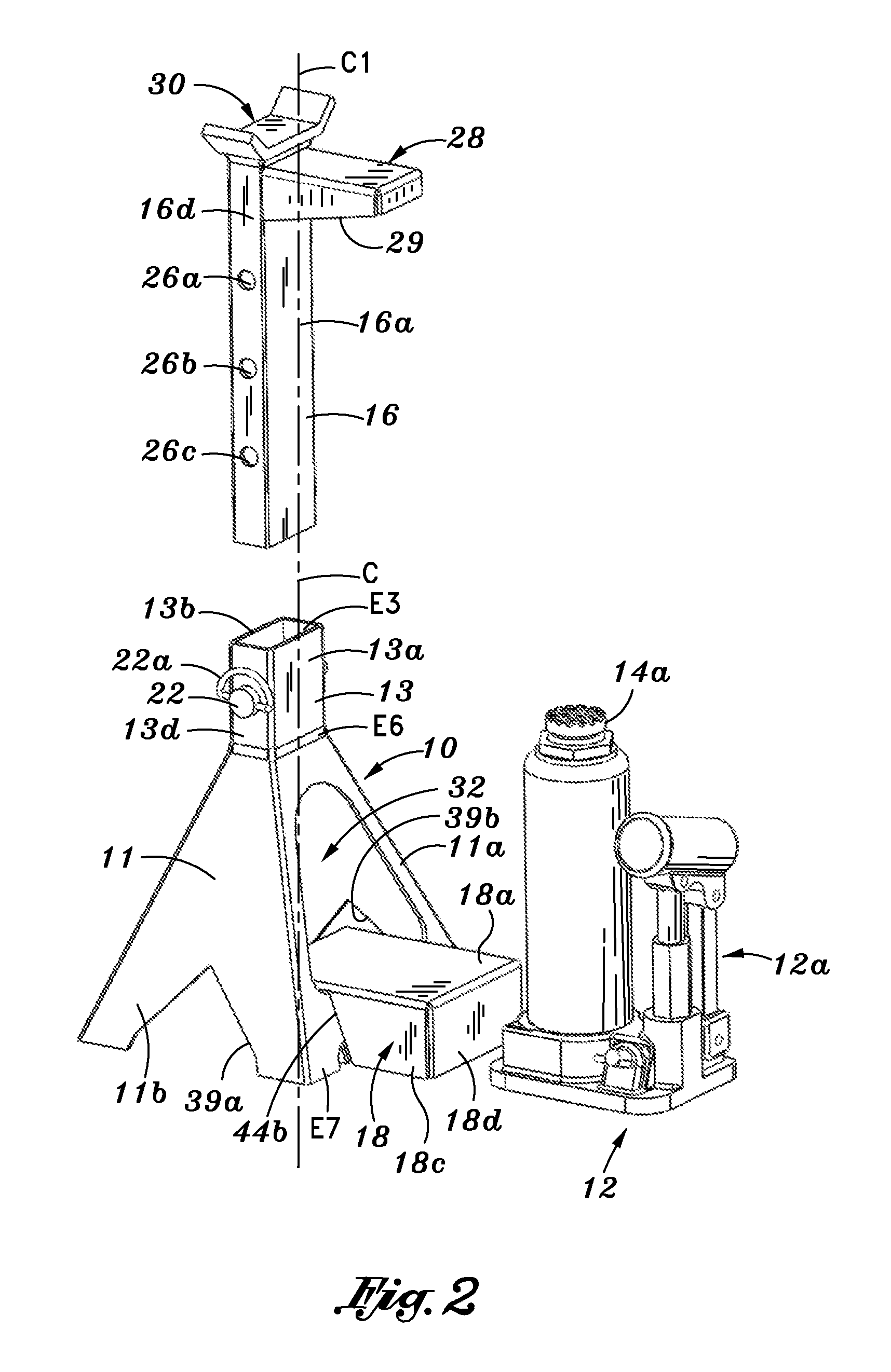 Jack stand and jack combination and method of elevating a load