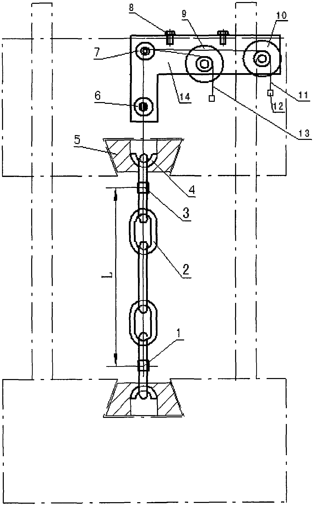 Elongation automatic testing apparatus and testing method of stretcher