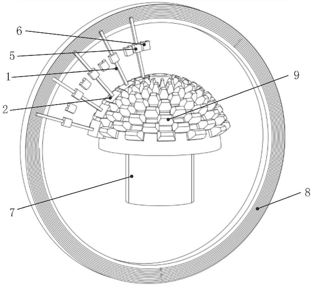 Electric spark machining device and method for three-degree-of-freedom spherical gear