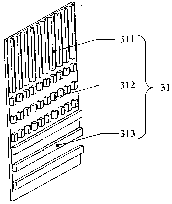 Three-dimensional displacement measurement device adopting double frequency laser and a diffraction grating