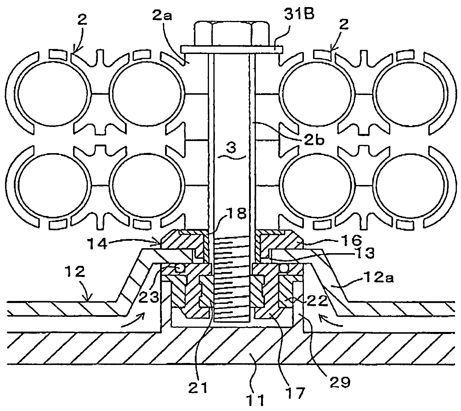 Fix structure of battery for vehicles