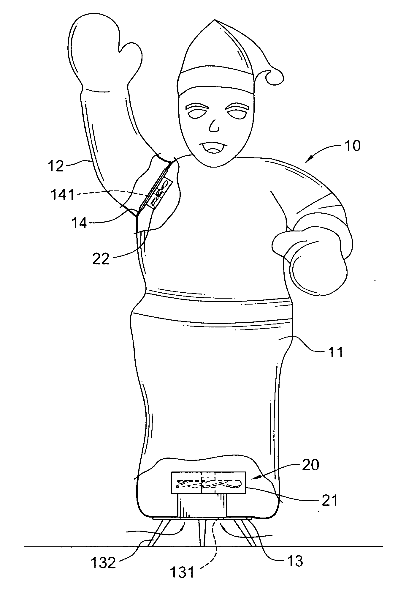 Gesturing inflatable doll
