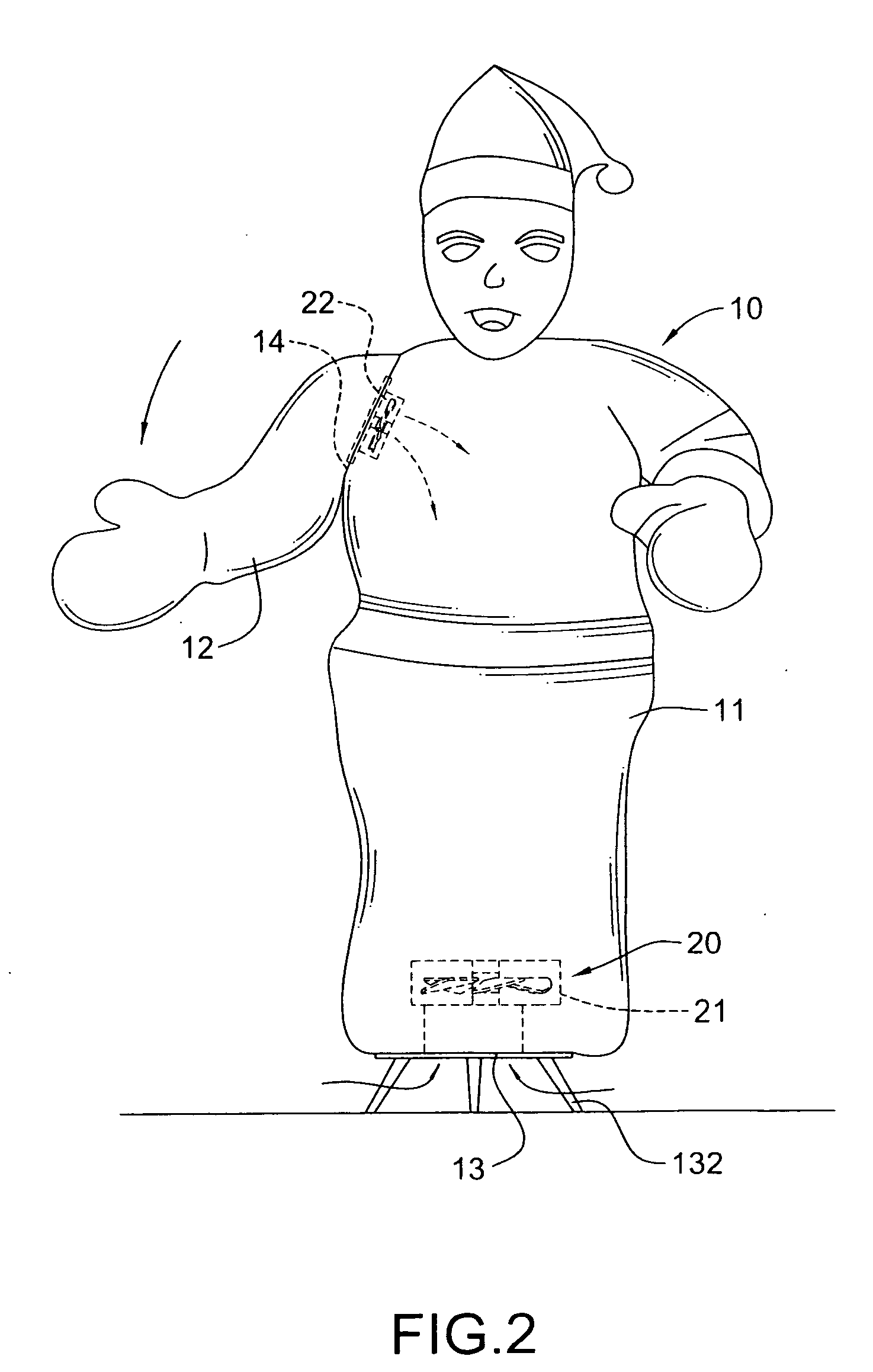 Gesturing inflatable doll