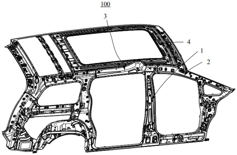 Automobile B column upper connector structure and automobile