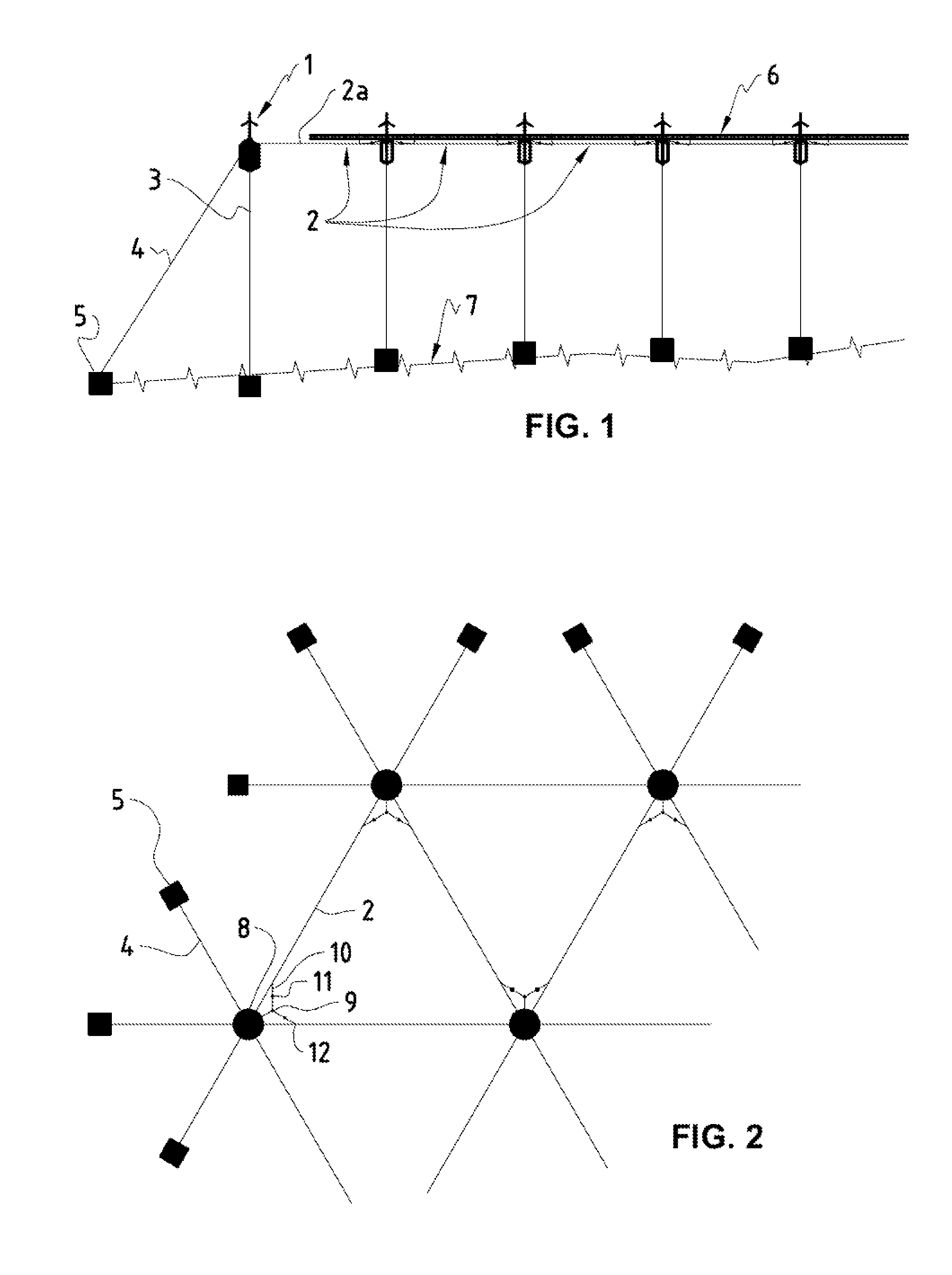 System of anchoring and mooring of floating wind turbine towers and corresponding methods for towing and erecting thereof