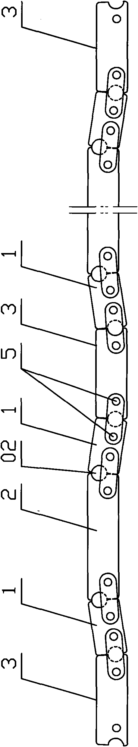 Snake bone type multi-point quick locking chain and slide rail and slide block locking structure