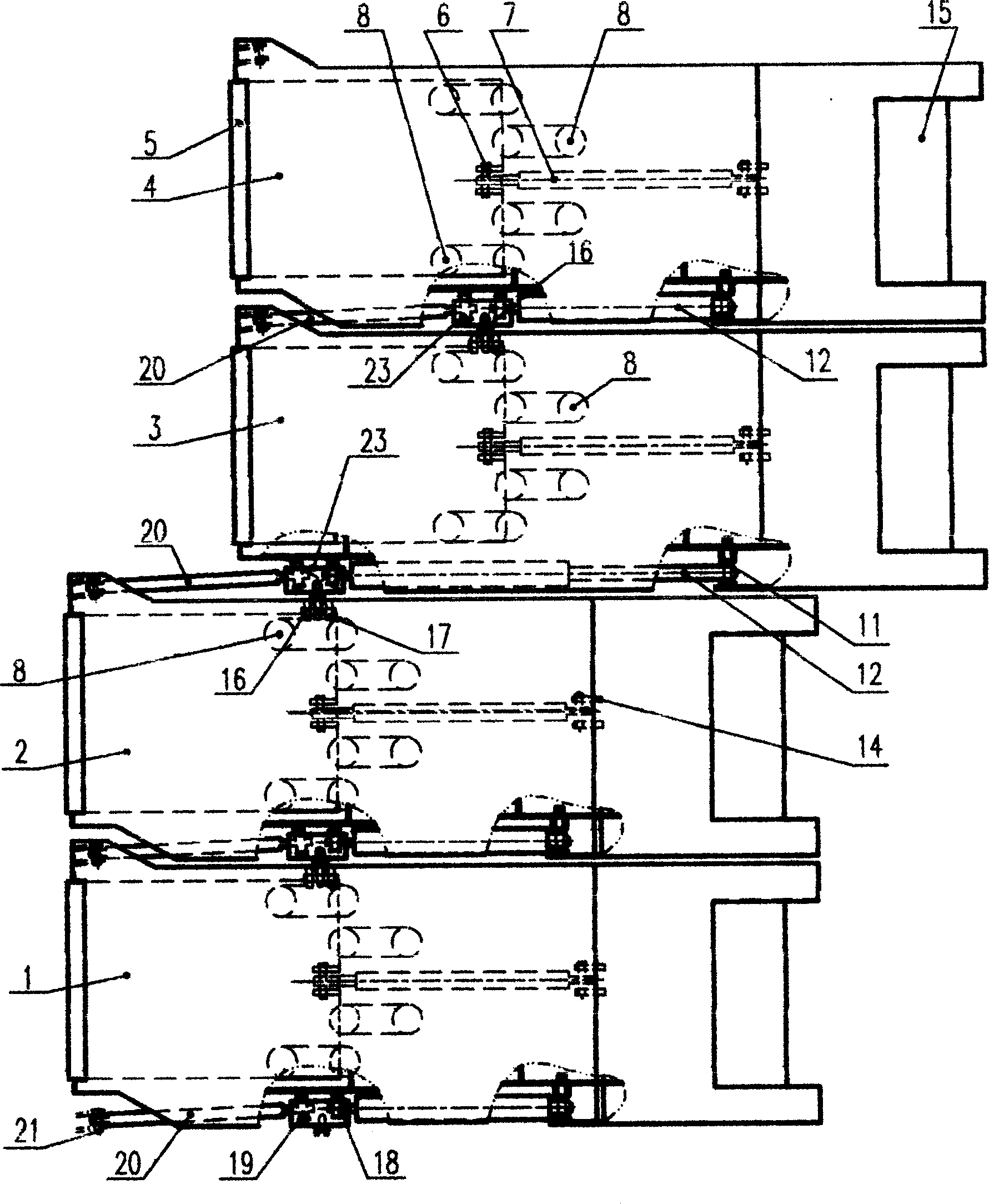 Forward slip type hydraulic support