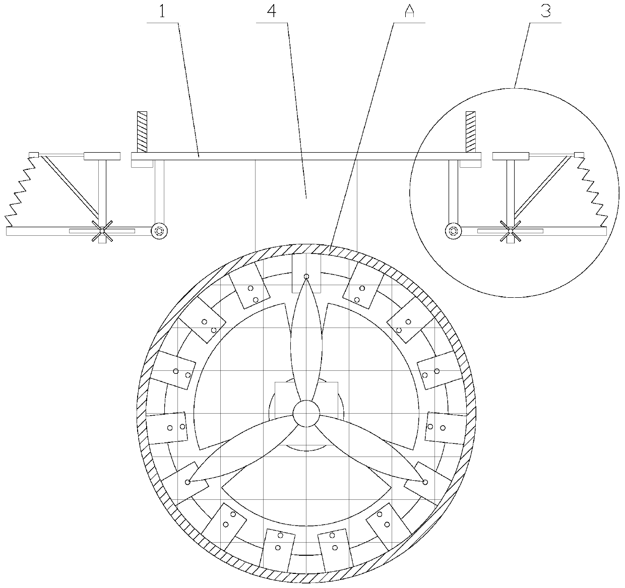 Safe and reliable tunnel ventilation device with vibration and detection functions