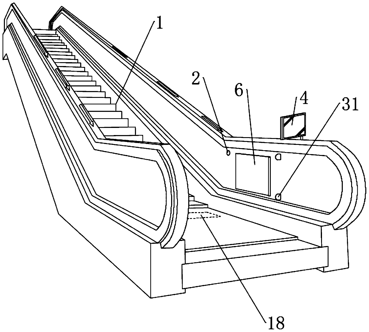Internet of Things-based anti-retrograding safety escalator used for shopping malls