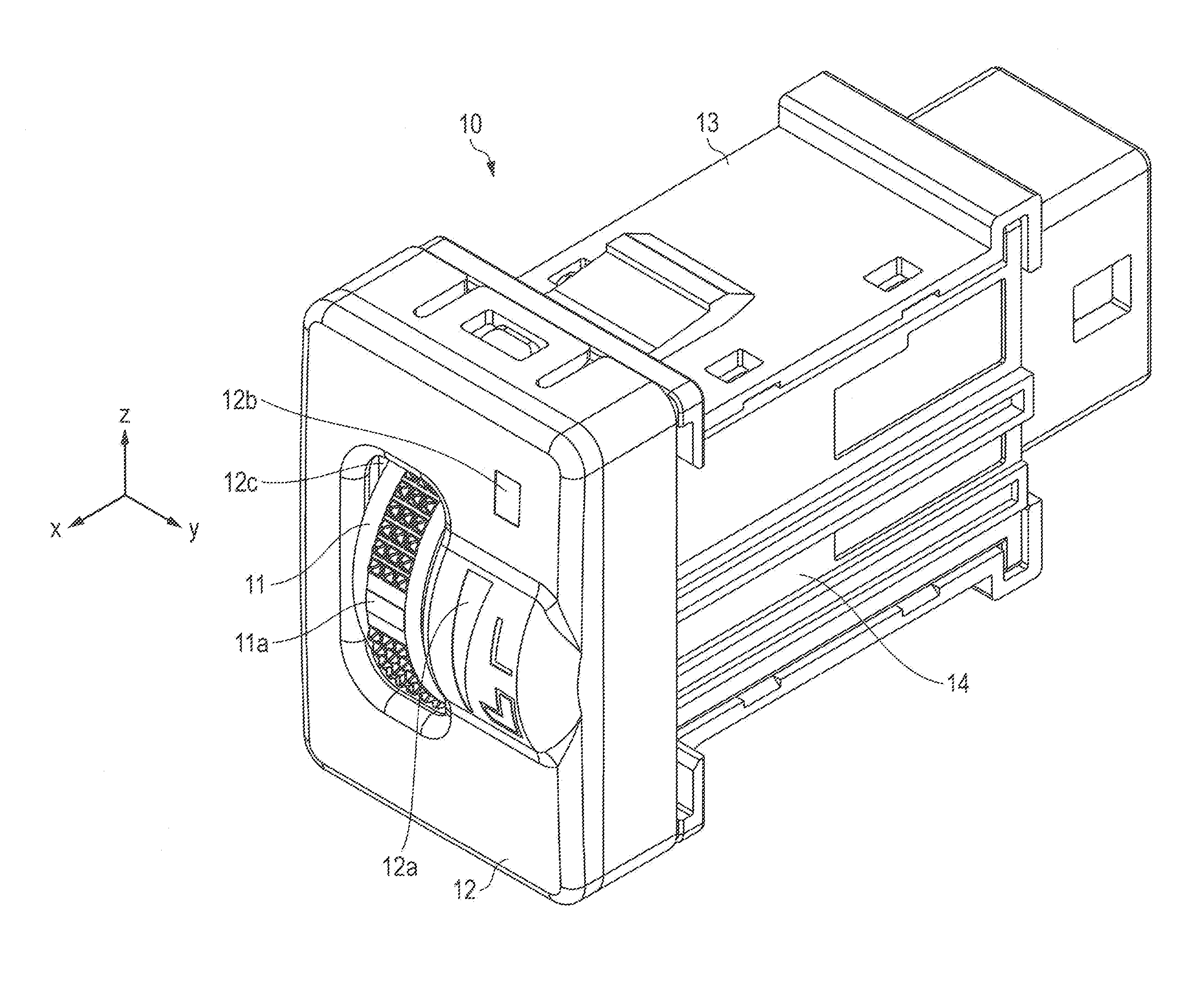 Electronic component with moveable part
