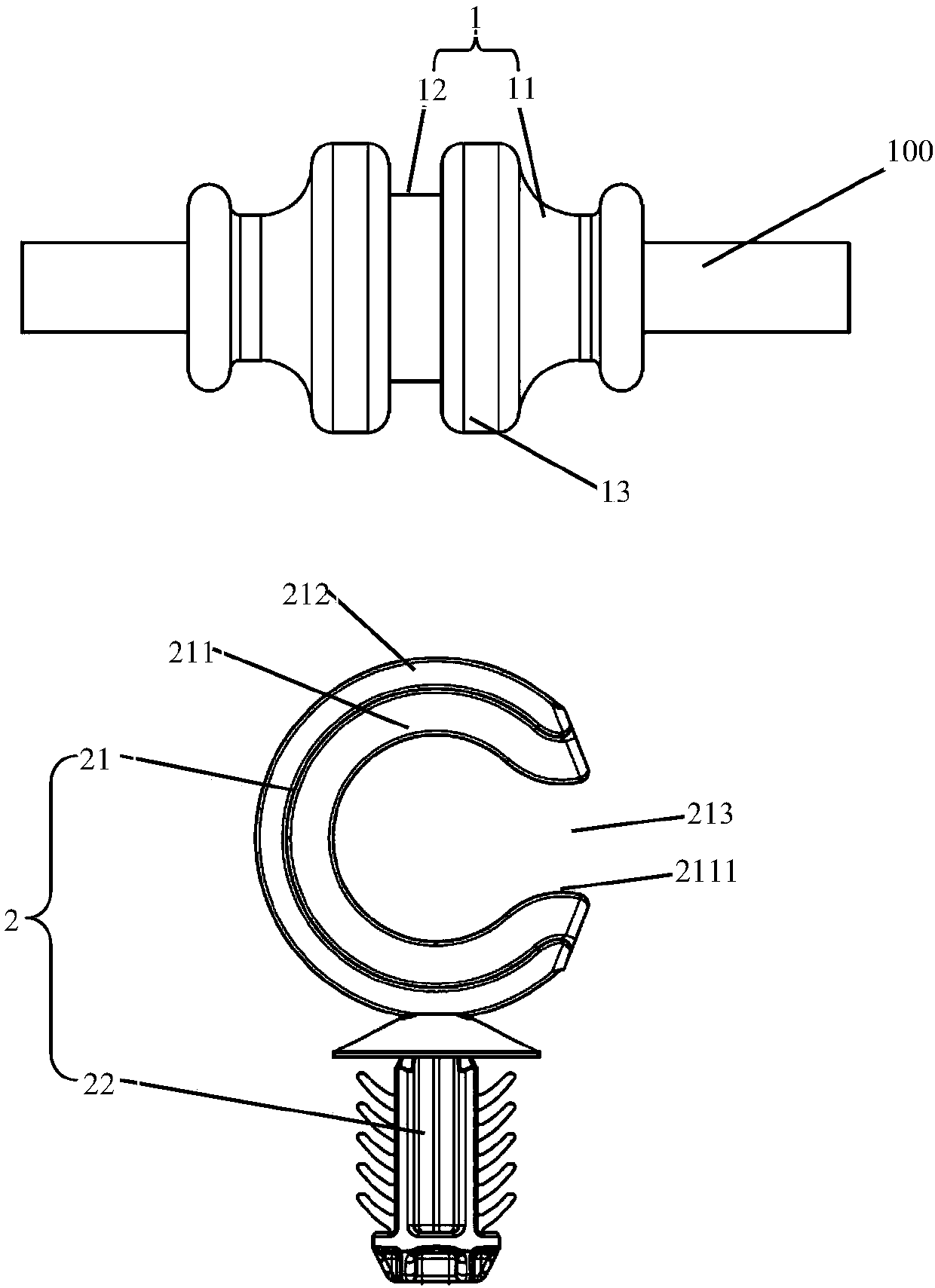 Fastening device used for fixing cable