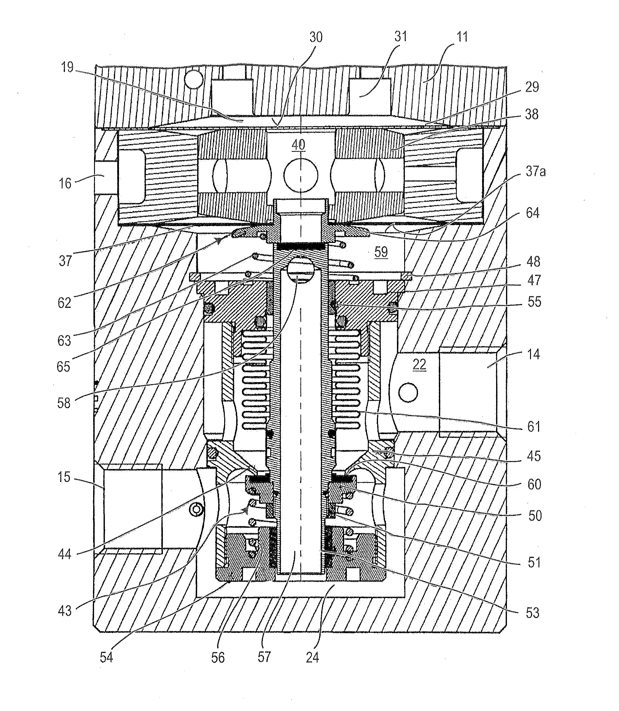 Device for providing a fluid having regulated output pressure