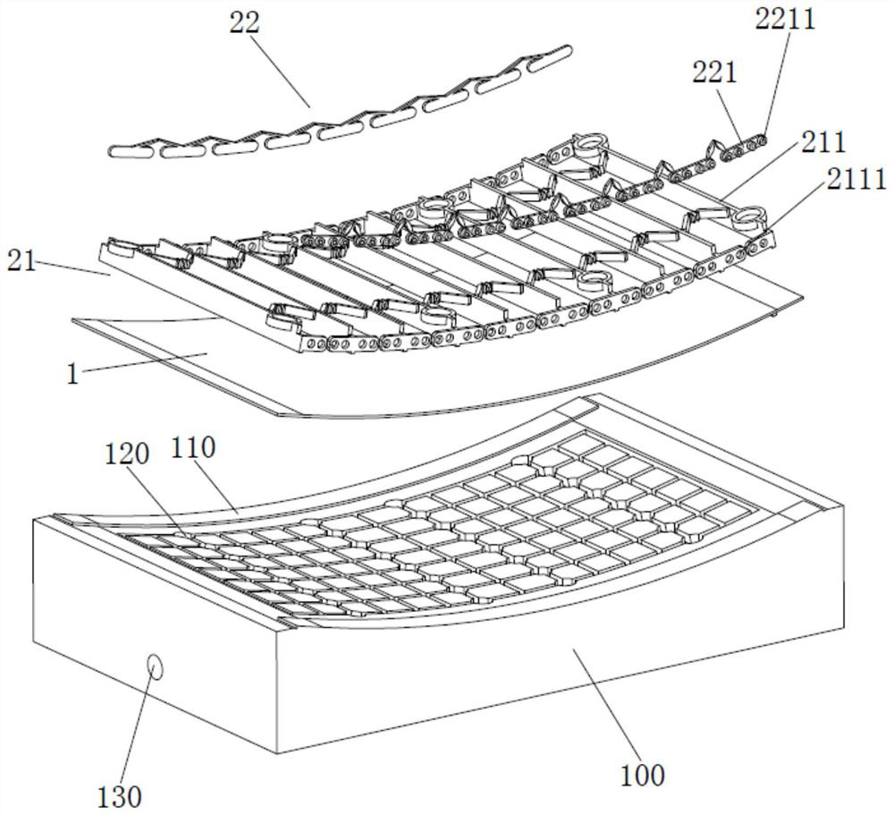 Flexible display module of led display and its assembly process and positioning fixture