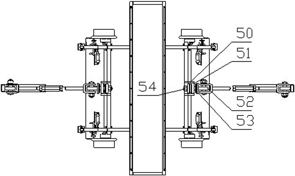 A two-way traction trolley for a railway track bed operation device