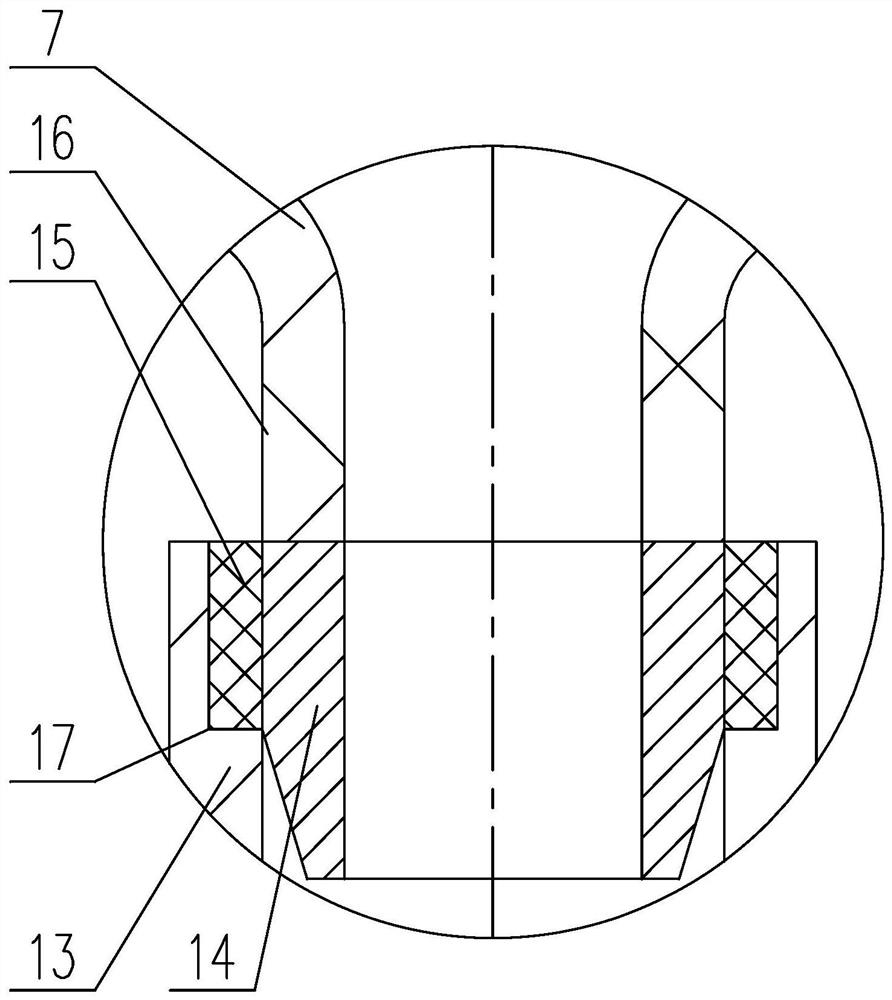 Method for brushing off attachments at flask bottom and flask openings of three-neck flask