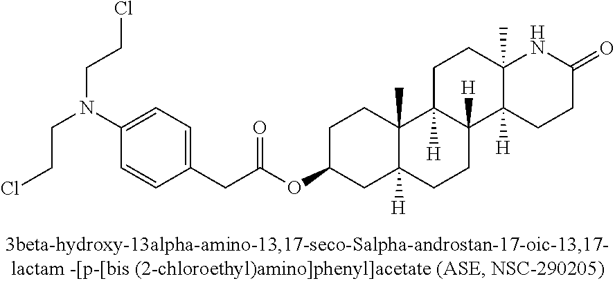 Esters of steroidal lactam and bis(2-chloroethyl) aminophenoxy propanoic acid derivatives