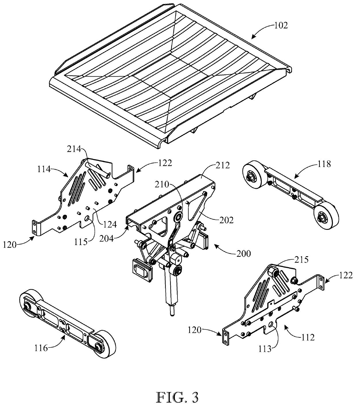 Tilt tray mechanism
