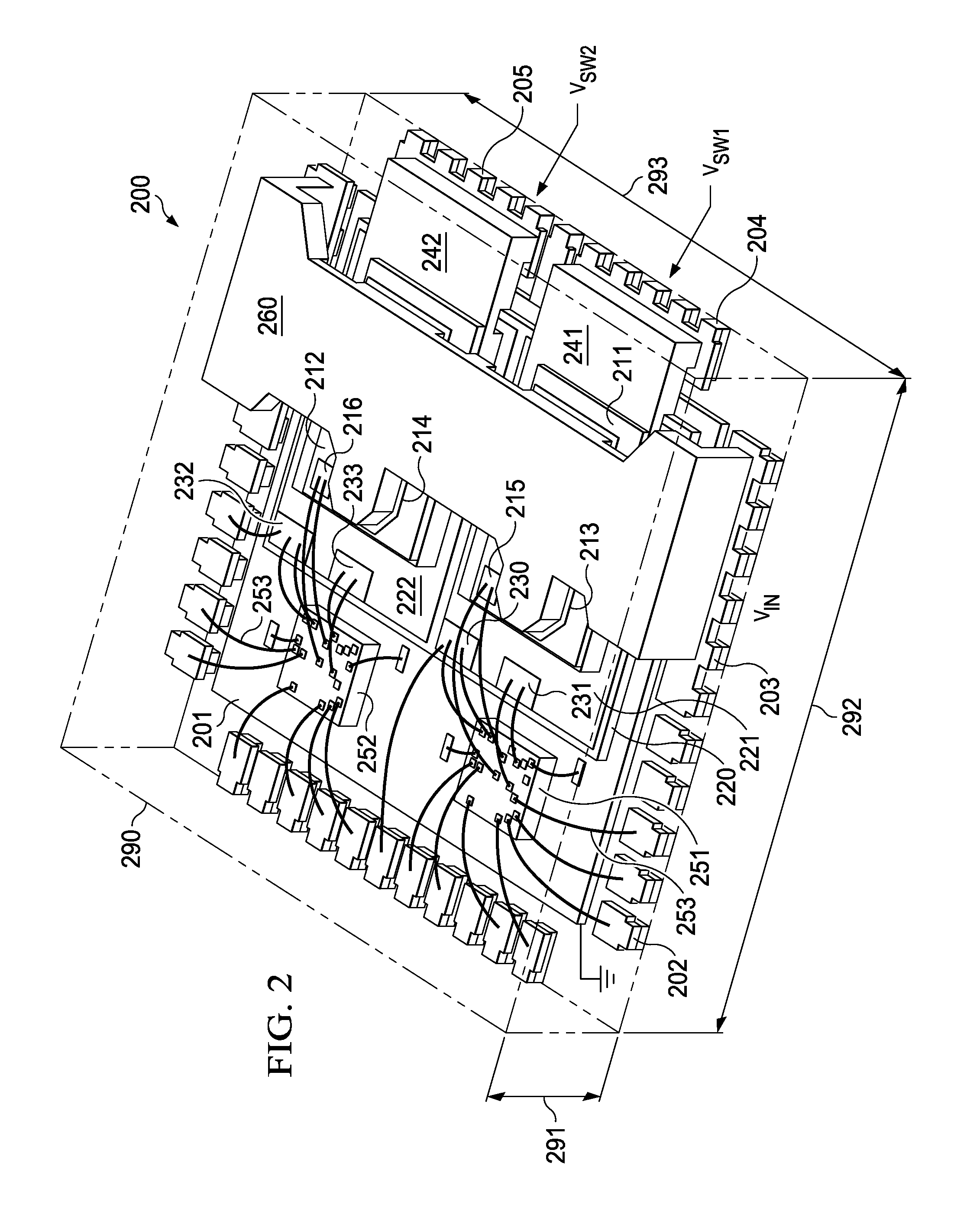 Integrating Multi-Output Power Converters Having Vertically Stacked Semiconductor Chips