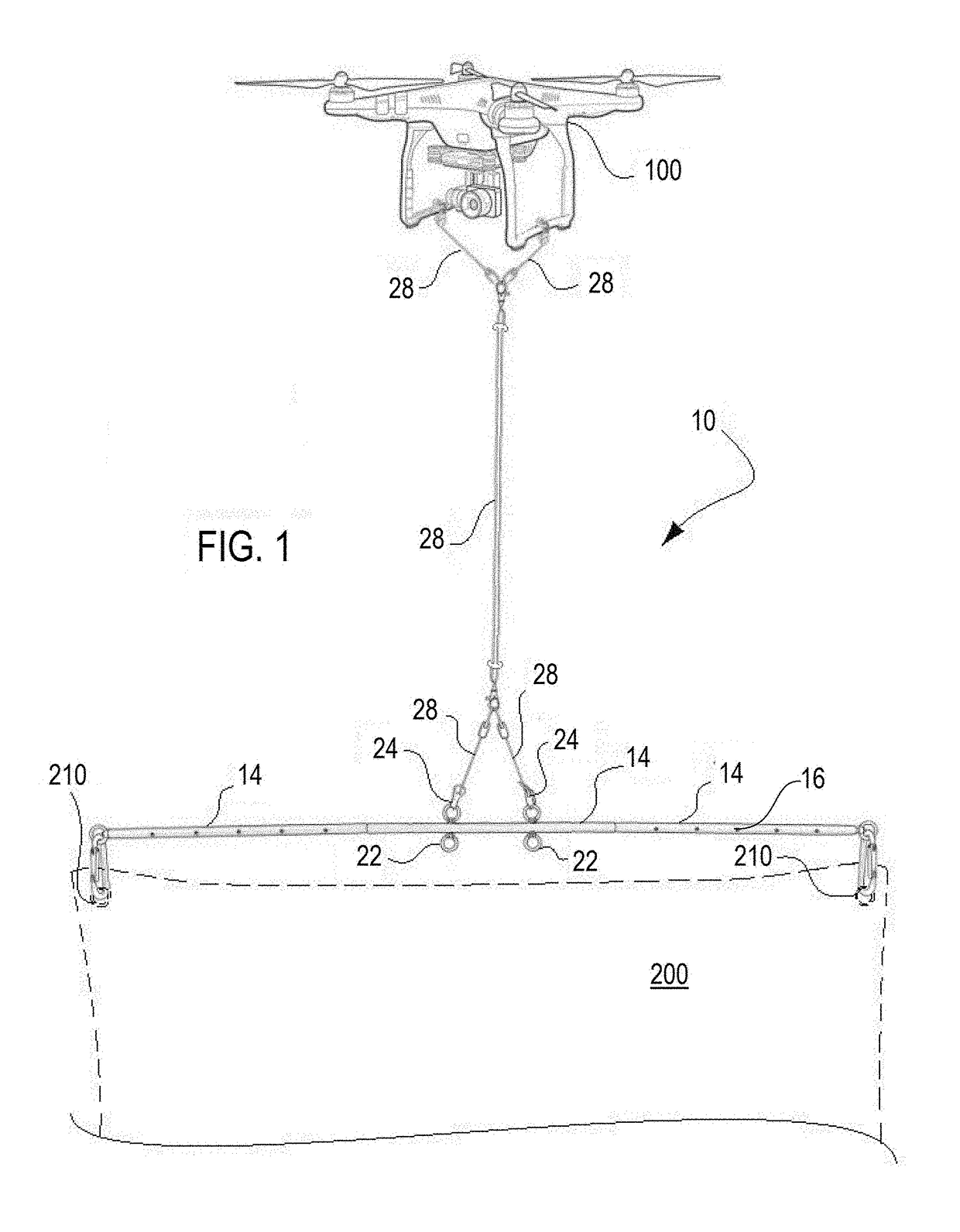 Modular universal lightweight banner display system for an unmanned aerial vehicle and method of using same