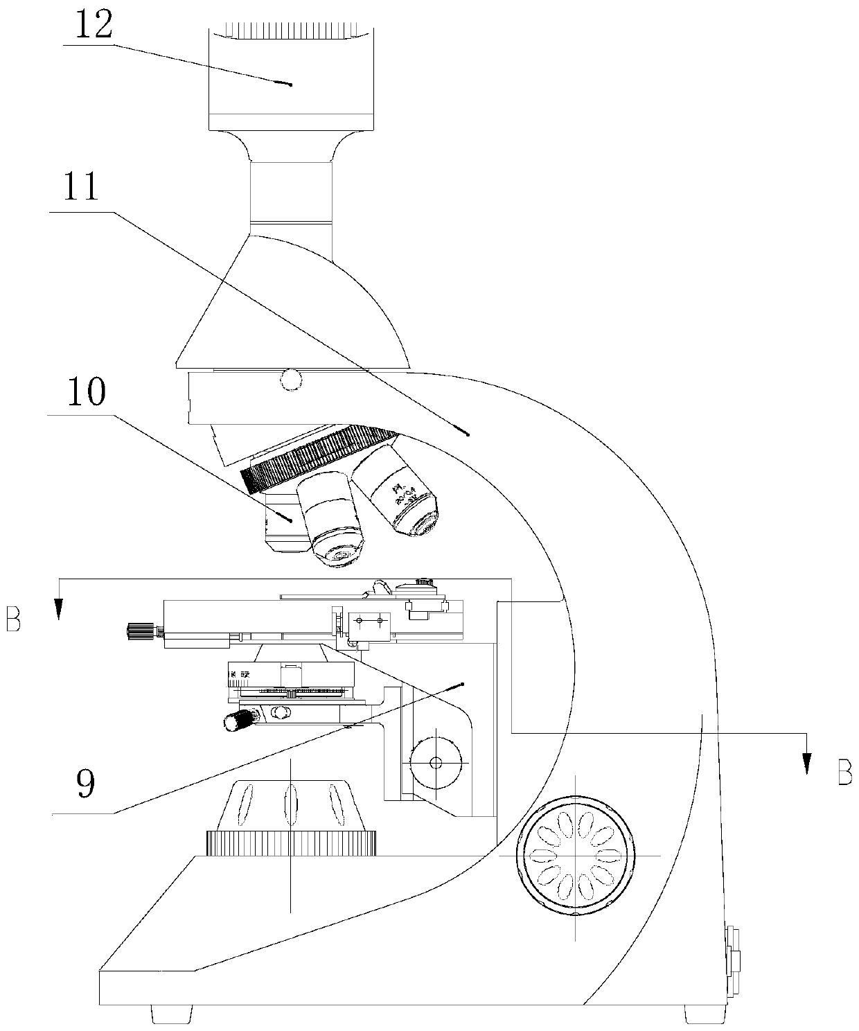 An intelligent microscope stage lifting mechanism and an intelligent microscope composed of the same