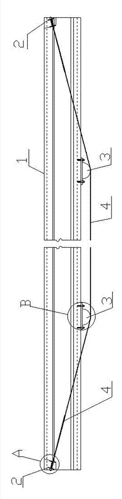 Hollow slab grider bridge longitudinal prestressing reinforcement method