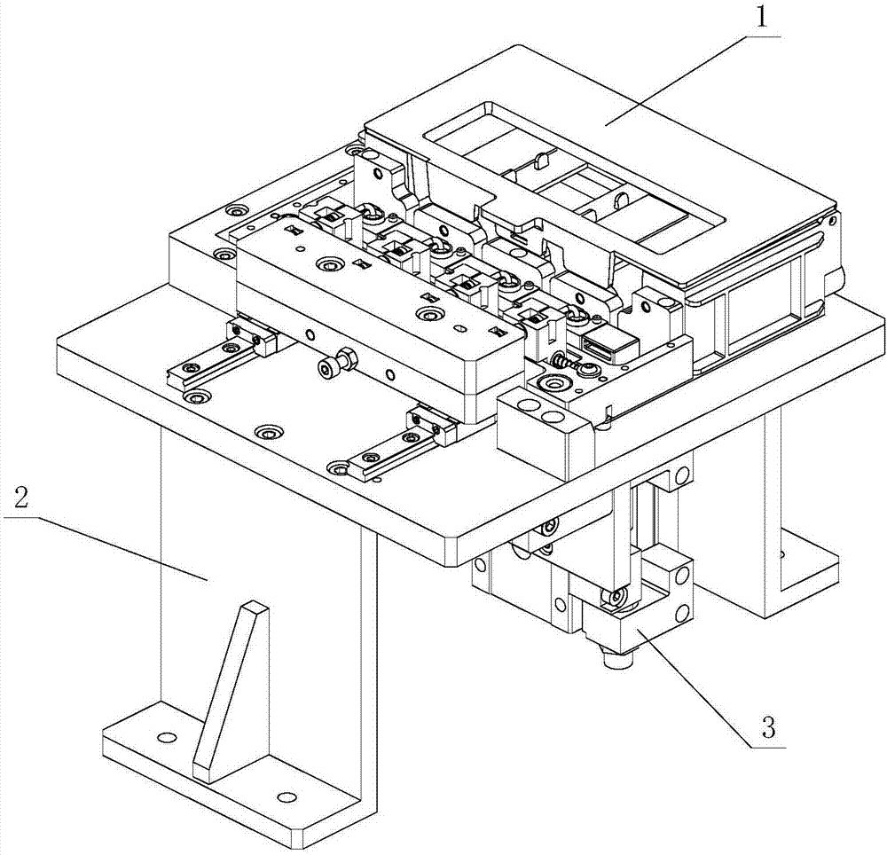 Clamping jaw opening product positioning mechanism