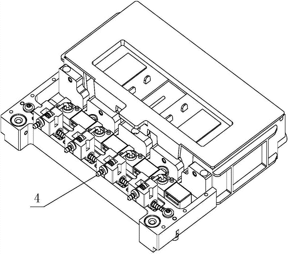 Clamping jaw opening product positioning mechanism