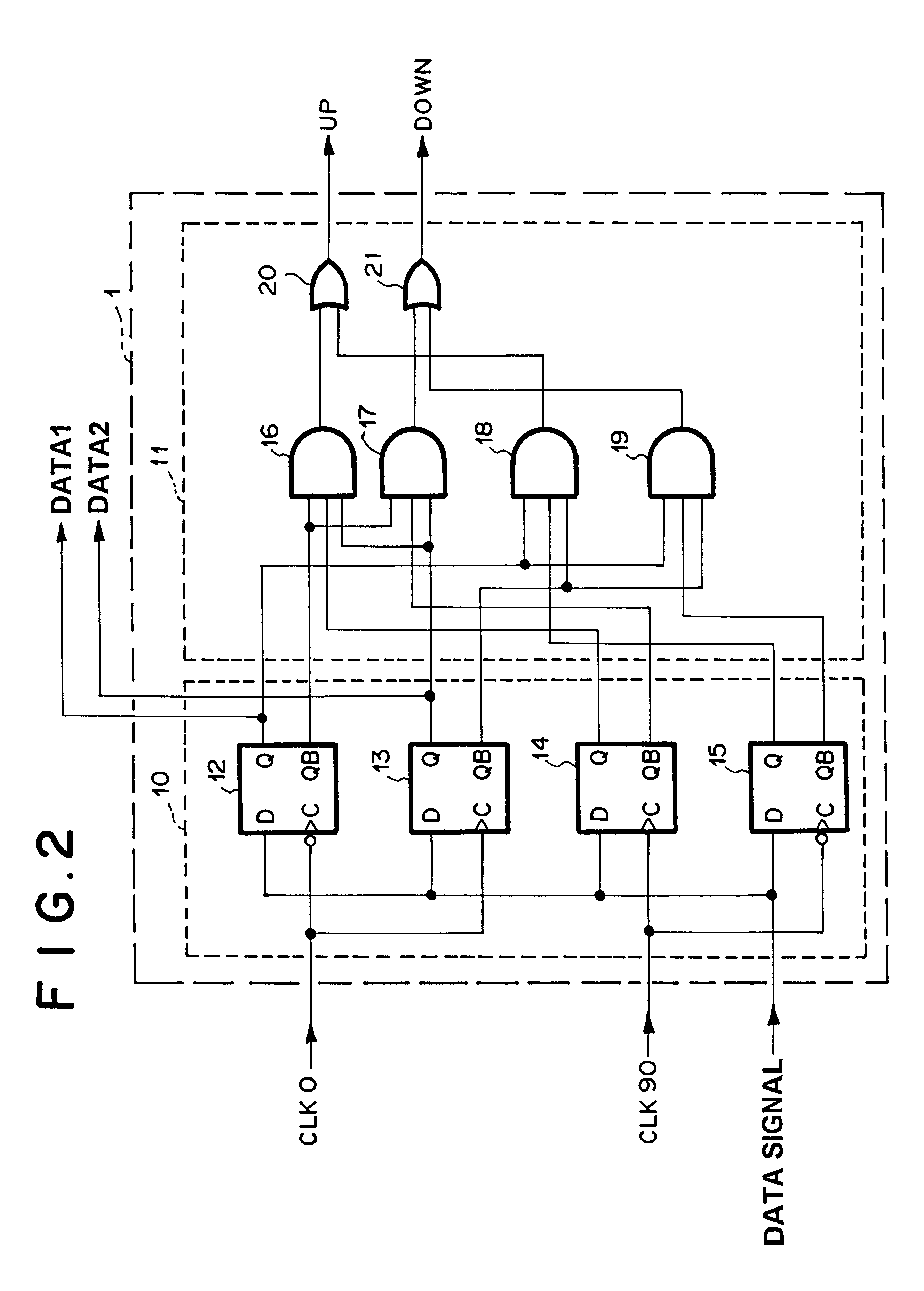 Two phase digital phase locked loop circuit