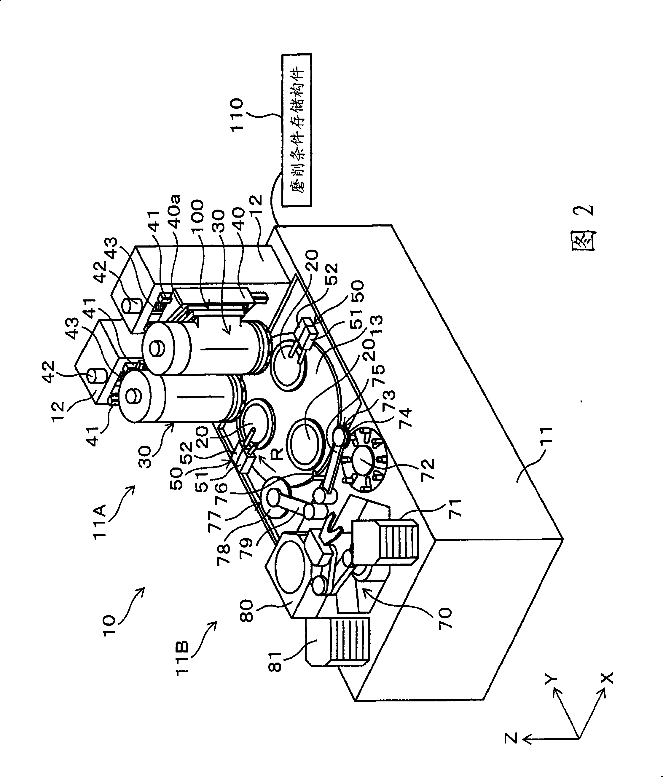 Milling processing device for wafer
