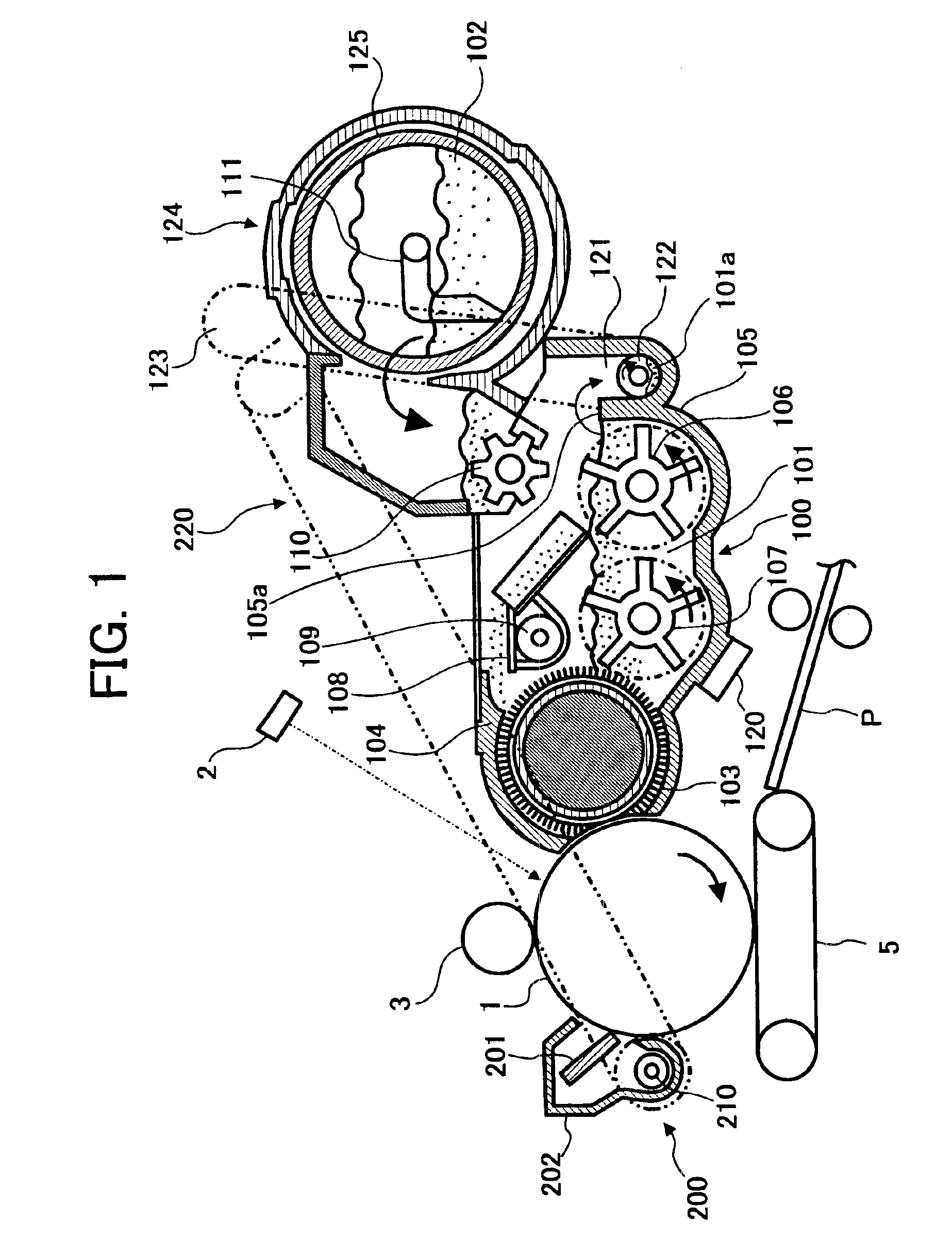 Image forming apparatus including developing device and developer containing device
